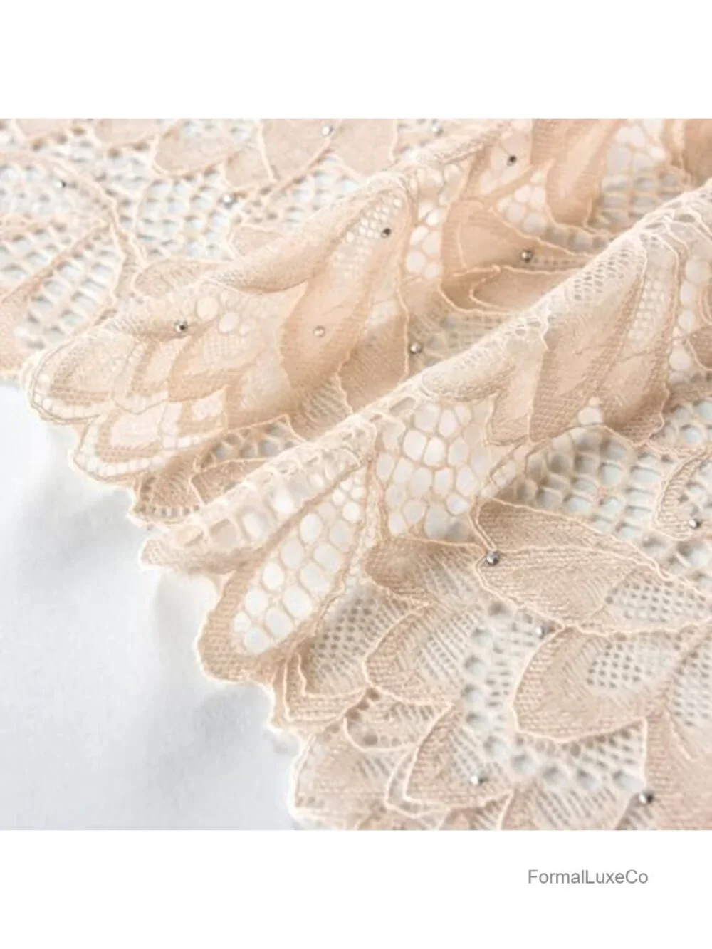 Women's Lace Wrap Shawl with Rhinestone Floral Pattern Scarf